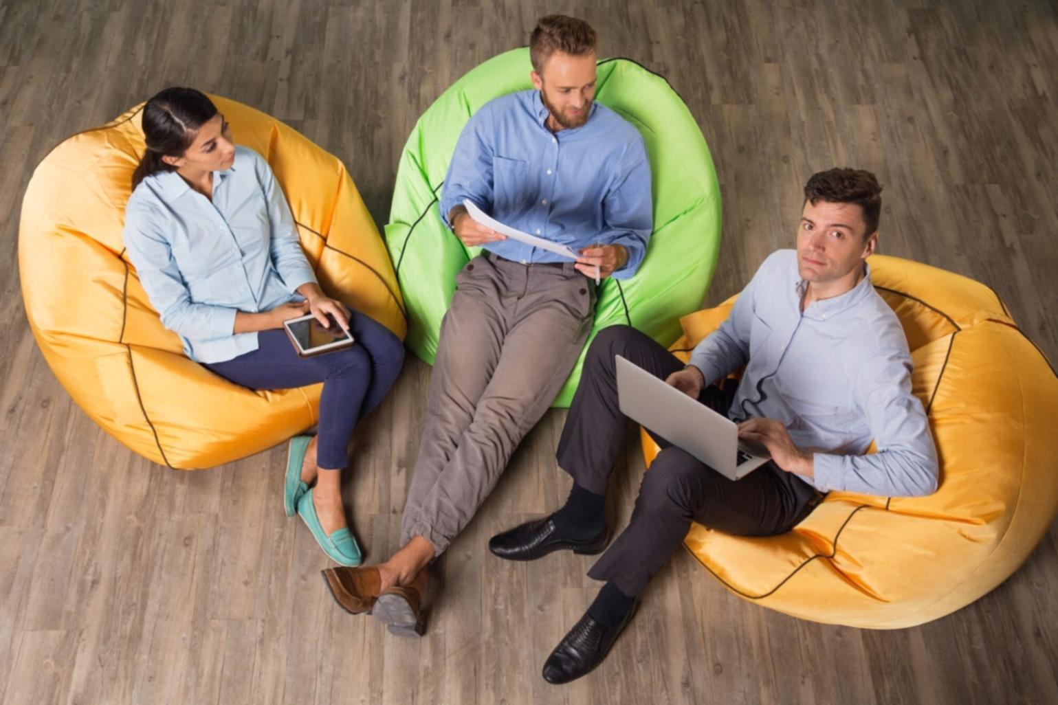 Professional team collaboration in modern office environment